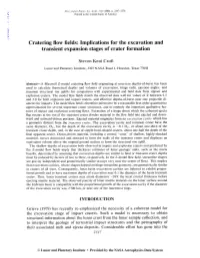 Cratering Flow Fields