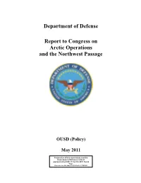 Department of Defense Report to Congress on Arctic Operations And