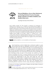 External Mindfulness, Secure (Non)-Attachment, and Healing Relational Trauma: Emerging Models of Wellness for Modern Buddhists and Buddhist Modernism