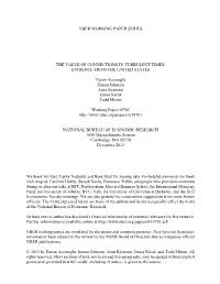 Nber Working Paper Series the Value of Connections In