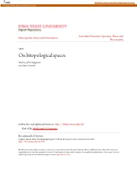 On Bitopological Spaces Marcus John Saegrove Iowa State University