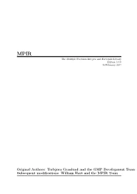 Original Authors: Torbjorn Granlund and the GMP Development Team