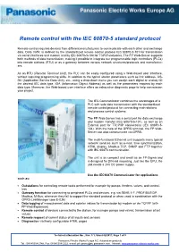 Remote Control with the IEC 60870-5 Standard Protocol