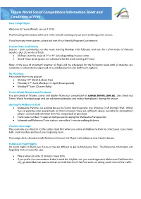 Season 1 2014 Comps Information & Conditions