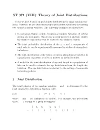 ST 371 (VIII): Theory of Joint Distributions