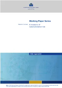 Working Paper Series Roberto A