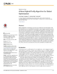 A Novel Hybrid Firefly Algorithm for Global Optimization