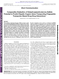Comparative Evaluation of Dehydroepiandrosterone Sulfate