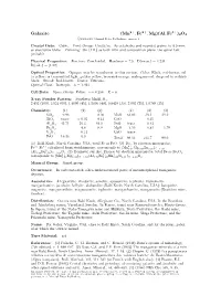 Galaxite (Mn , Fe , Mg)(Al, Fe )2O4 C 2001-2005 Mineral Data Publishing, Version 1