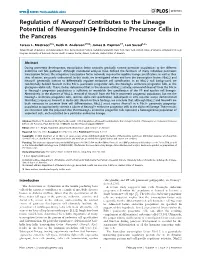 Regulation of Neurod1 Contributes to the Lineage Potential of Neurogenin3+ Endocrine Precursor Cells in the Pancreas
