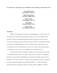 Seventh Graders' Open Inquiry Into Civil Rights Using Social History