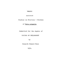THESIS Entitled Studies on Fraction 1 Protein of Beta Vulgaris Submitted for the Degree of DOCTOR of PHILOSOPHY by Kenneth Edwar