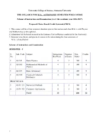 1 University College of Science, Osmania University THE