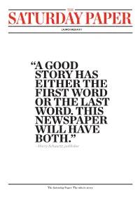 A Good Story Has Either the First Word Or the Last Word