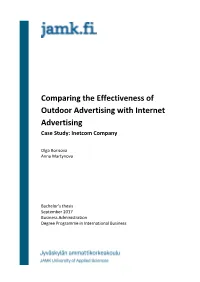 Comparing the Effectiveness of Outdoor Advertising with Internet Advertising Case Study: Inetcom Company