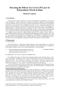 Detecting the Effects of a Covert Ap Layer in Polysynthetic Words in Inuit