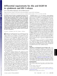 Differential Requirements for Alix and ESCRT-III in Cytokinesis and HIV-1 Release