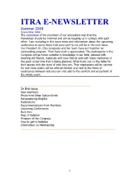 ITRA E-NEWSLETTER Summer 2008 Helena Kling
