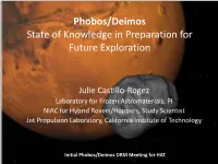 Phobos State of Knowledge and Rationales for Future Exploration