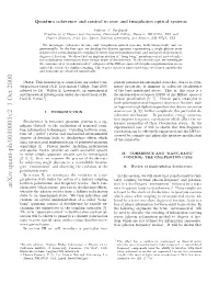 Quantum Coherence and Control in One-And Two-Photon Optical Systems