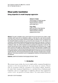 Ritual Public Humiliation Using Pragmatics to Model Language Aggression