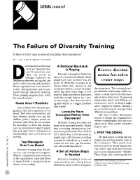 The Failure of Diversity Training