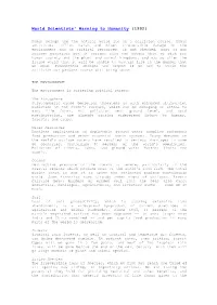 World Scientists' Warning to Humanity (1992)