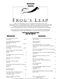 '16 Wine List