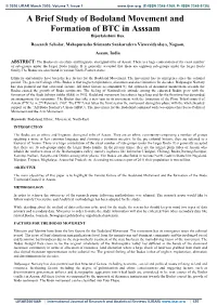 A Brief Study of Bodoland Movement and Formation of BTC in Asssam Bijoylakshmi Das