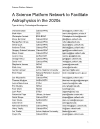 A Science Platform Network to Facilitate Astrophysics in the 2020S Type of Activity: Technological Development
