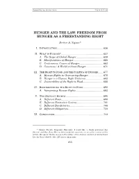 Freedom from Hunger As a Freestanding Right