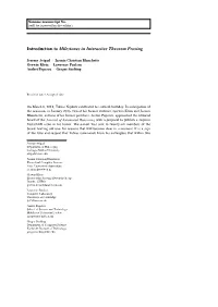 Introduction to Milestones in Interactive Theorem Proving