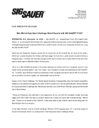Max Michel Sets Steel Challenge World Record with SIG SAUER® P320®