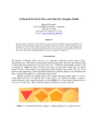 Physical Proof of Only Five Regular Solids