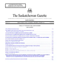Sask Gazette, Part I, Jul 4, 2008