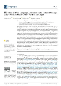 The Effect of Dual Language Activation on L2-Induced Changes in L1 Speech Within a Code-Switched Paradigm