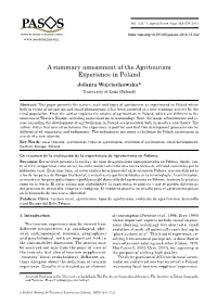 A Summary Assessment of the Agritourism Experience in Poland