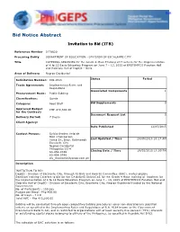 Bid Notice Abstract
