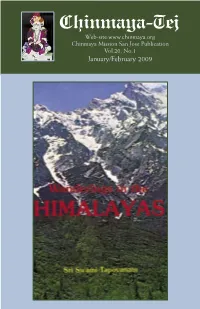 Chinmaya-Tej Web-Site: Chinmaya Mission San Jose Publication Vol.20, No.1 January/February 2009
