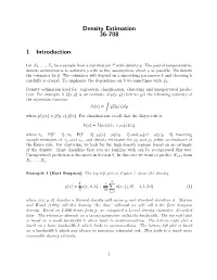 Density Estimation 36-708