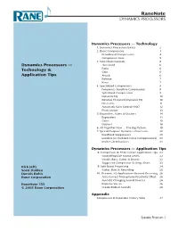 Dynamics Processors