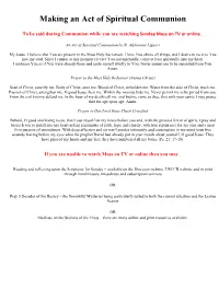 Making an Act of Spiritual Communion