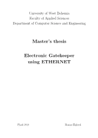 Master's Thesis Electronic Gatekeeper Using ETHERNET