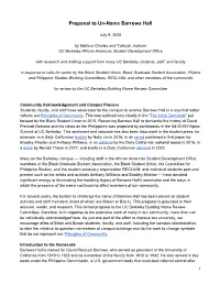 Proposal to Un-Name Barrows Hall