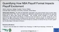 Quantifying How NBA Playoff Format Impacts Playoff Excitement