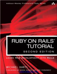 Ruby on Rails™ Tutorial: Learn Web Developments with Rails