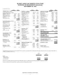 SILVANT LARGE-CAP GROWTH STOCK FUND SCHEDULE of INVESTMENTS (Unaudited) SEPTEMBER 30, 2020