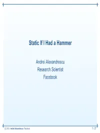 Static If I Had a Hammer