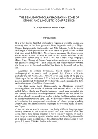 The Benue-Gongola-Chad Basin - Zone of Ethnic and Linguistic Compression