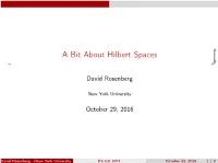 A Bit About Hilbert Spaces